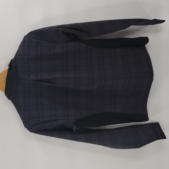 Nike Golf dark gray pin plaid fitted zip up jacket size medium size stretch - Picture 9 of 12